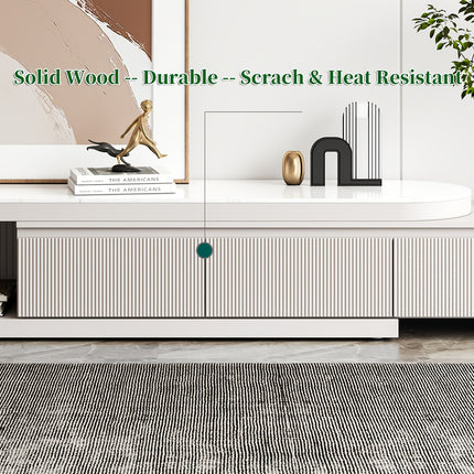 No Assembly Required Modern Adjustable 70.86'' to 122'' L TV Cabinet with Storage Cabinet Entertainment Center