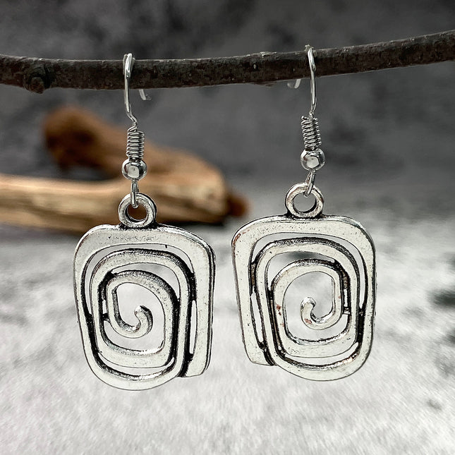 Geometric Alloy Pendant Earrings