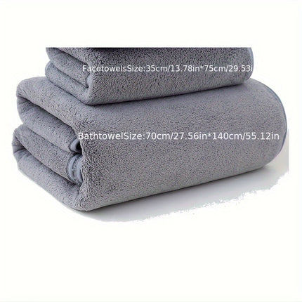 2 Pack Premium Bath Towel Set - Quick Drying - Microfiber Coral Velvet Highly Absorbent Towels