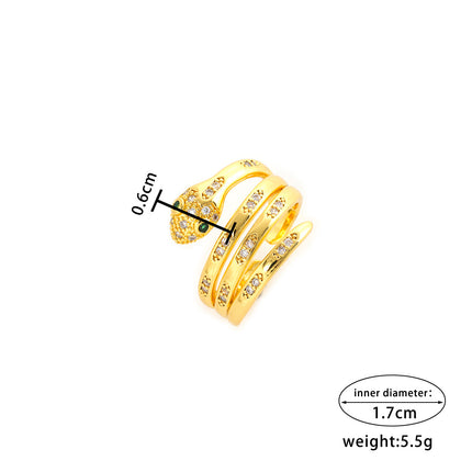 Zircon Snake Shaped Multi-layer Niche Temperament Ring