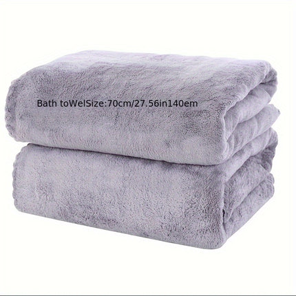 2 Pack Premium Bath Towel Set - Quick Drying - Microfiber Coral Velvet Highly Absorbent Towels