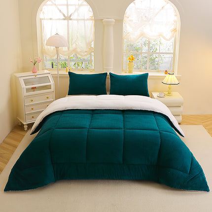 1pc Thickened Soft Plush Comforter - Warm and Comfortable Double-Sided Fleece Design Thick Quilt