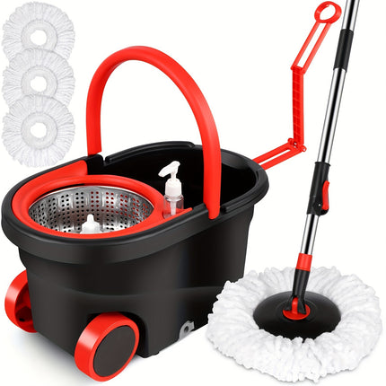 Mop And Bucket And Wringer Set, Bathroom Mop Bucket, 360° Spin Mop