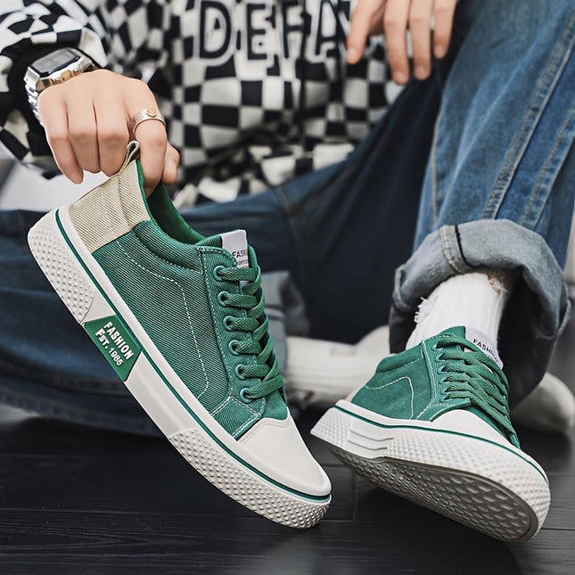 Sneakers - Lightweight PU & EVA, Gray & Beige Two-Tone Design