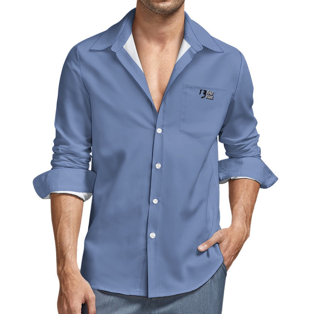 Peach Velvet Casual One Pocket Long Sleeve Shirt