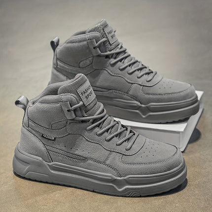 Men'S High-Top Sneakers with a Thick Sole, Featuring a Stylish And Simple Design
