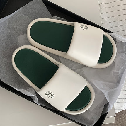 2 pcs Cartoon Dog Couple Color-Blocked Slippers Are Comfortable, Soft, Thick-Soled,
