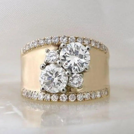 European And American Luxury Round Engagement Ring