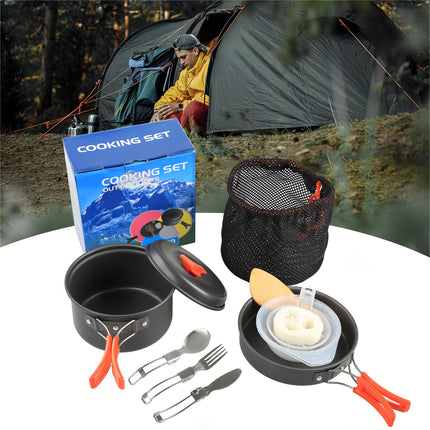 Cookware Set, Non-Stick Lightweight Pots and Pans Set for Camping, Backpacking,