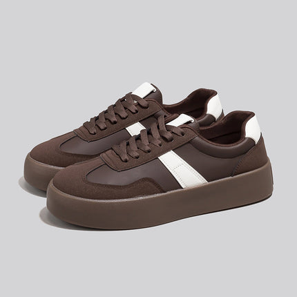 Men's Retro Thick-soled Casual Brown Niche Sneakers