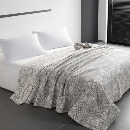 3 Layers Egyptian Cotton Muslin Bed Blanket, Breathable Yarn Dyed Quilt Perfect for Couch, Bed