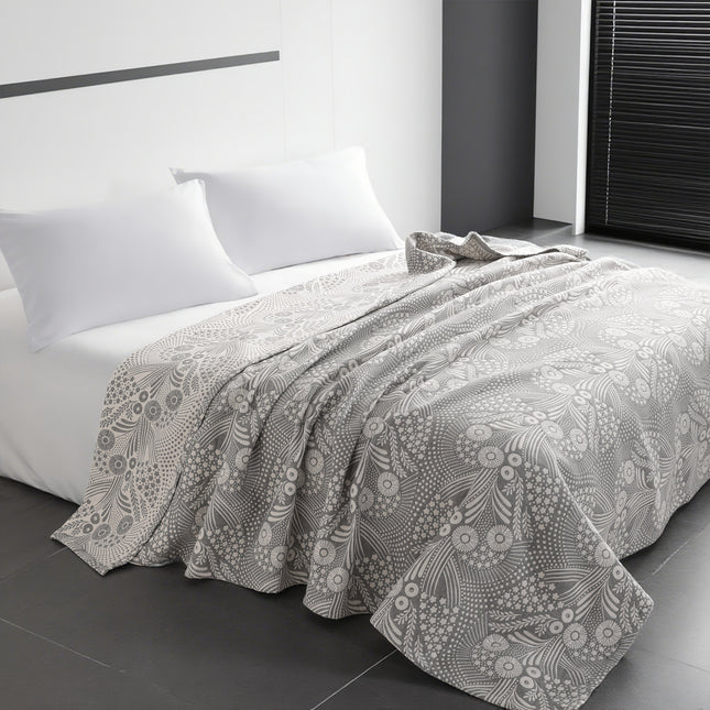 3 Layers Egyptian Cotton Muslin Bed Blanket, Breathable Yarn Dyed Quilt Perfect for Couch, Bed