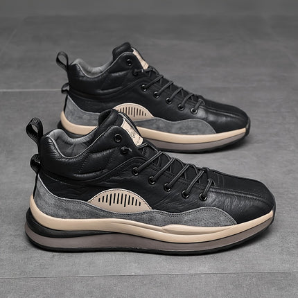 Men's All-Season Thick-Sole Sneakers - Lightweight Outdoor Sports Shoes with Soft Cushioned Rubber Sole
