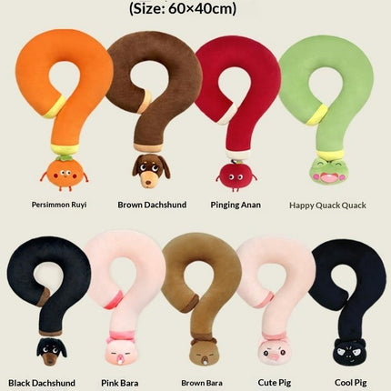 Sausage Dog Question Mark Neck Pillow Mascot U-shaped Pillow