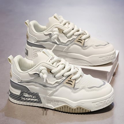Sneakers, Men's Color Blocked Casual Lace up Skateboard Shoes, Suitable for Comfortable,