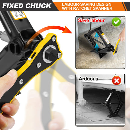 1pc Scissor Jack 2 Ton Lift Jack Compact Car Jack Kit For Auto, SUV, RV, MPV With Saving Effort Ratchet Design