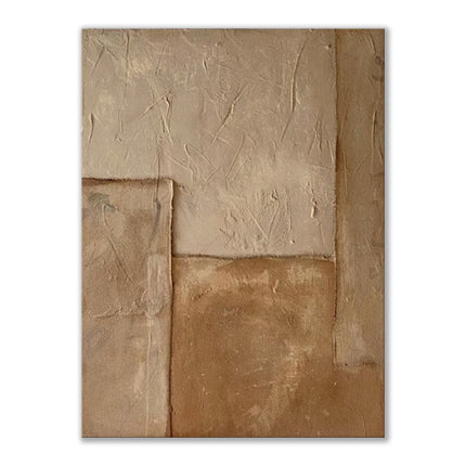 Large Abstract Handmade Painting Brown Texture Medieval Style Abstract Wall Art  Wabi-sabi Modern Home Living Room Decor