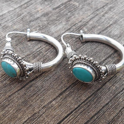 Bohemian Vintage Turquoise Earrings For European And American Ladies