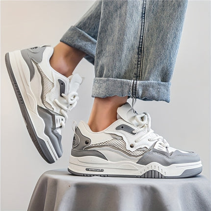Men'S Stylish Skate Shoes, Suitable for Daily Casual Wear in All Seasons, Featuring Trendy Color Blocking
