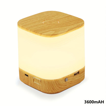 Wood Grain/White 1800/3600mAH LED Desk Lamp Office Lamp Touch Dimmable