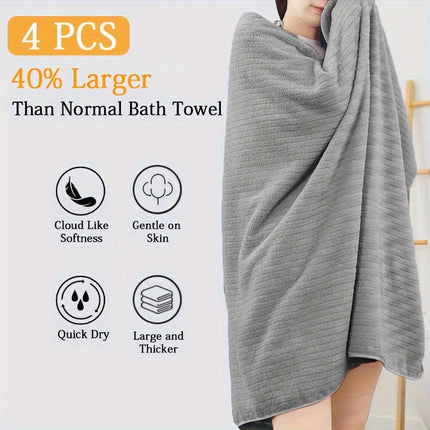 4 Pack Oversized Bath Towels Set, 35"x70" Extra Large Towel Microfiber
