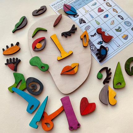 Human Face Detachable Art Wooden Puzzle