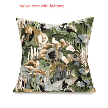 French Entry Lux Style Green Forest Sofa Living Room New Chinese Style Pillow