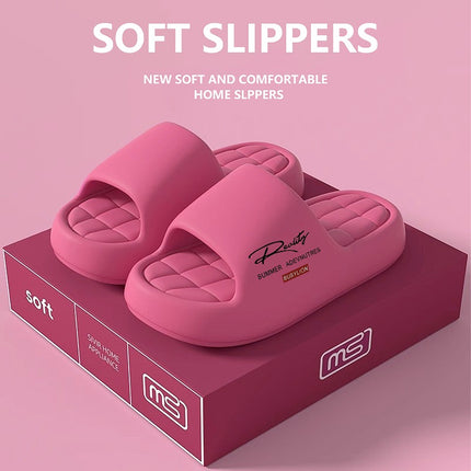 3 pcs Women'S Summer Thick-Sole Open-Toe Slippers, Soft Lining, Breathable EVA,