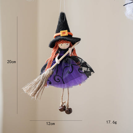 Halloween Mesh Broom Girl Angel Christmas Tree Pendant