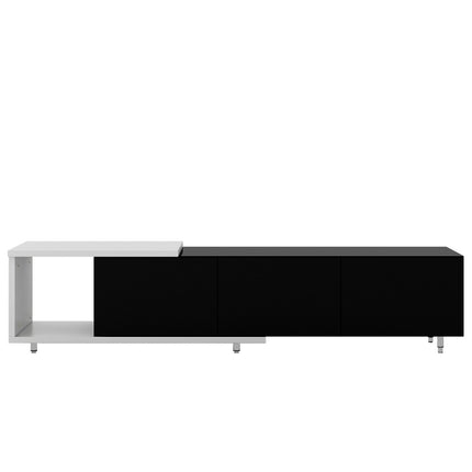 VIBE HAUS 70.1''-100'' Modern Stylish TV Stand TV Cabinet for 80+inch TV, White+Black,