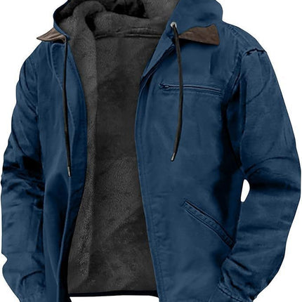 Men's Hooded Zipped Cotton-padded Jacket
