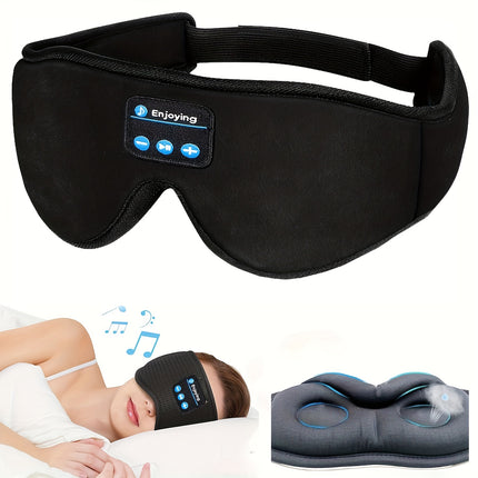 Wireless Sleep Headphones - Sleep Mask for Side Sleepers - Best Gift and Travel Essential (Dark Black)