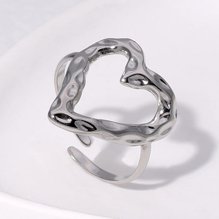 Retro Love Adjustable Stainless Steel Ring