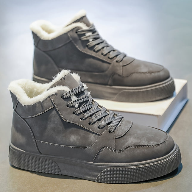 Men's Winter Warm High-Top Sneakers - Heavy-Duty & PVC Sole All-Terrain Traction