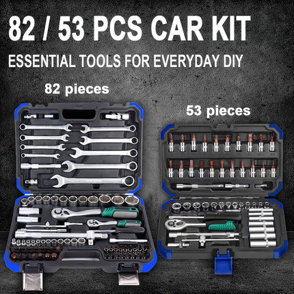 A Set of Home And Travel Dual-Use Car Repair Tool Set, Motorcycle Repair Tool Set with Storage Box,