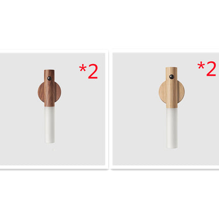 Auto LED USB Magnetic Wood Wireless Night Light Corridors Porch Lights PIR Motion Sensor Wall Light Cabinet Lamp