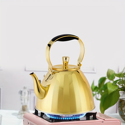 Tea Kettle Made of Stainless Steel, Suitable for Gas And Induction Cooktops, Universal Design