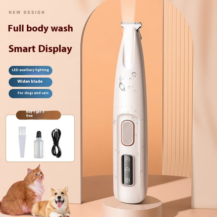 Pets Dog Paw Trimmer With LED Light Fully Waterproof Pet Hair Trimmer