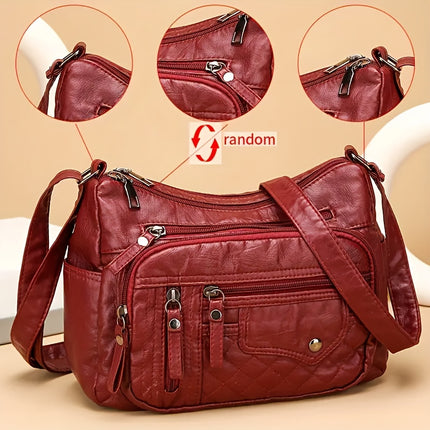 Fashionable Large Capacity PU Shoulder Bag Multifunctional Crossbody Bag