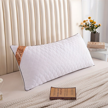 1pc Long Embroidered Pillow | Soft Polyester Filling, Classic Style, Zipper Closure