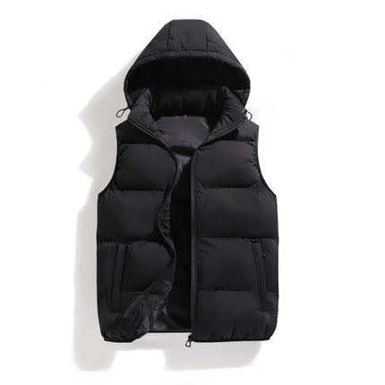 Cotton Casual Detachable Hooded Thickened Thermal Vest