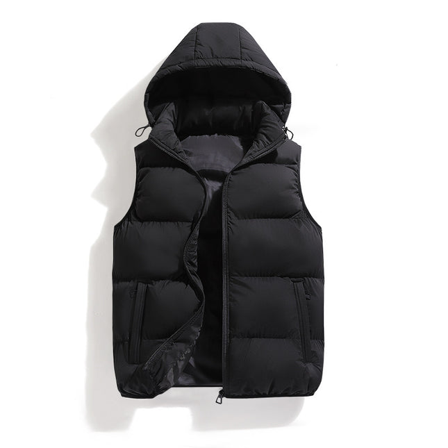 Cotton Casual Detachable Hooded Thickened Thermal Vest