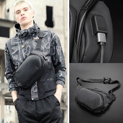 New Men's Chest Bag, Multi-function Shoulder Business Casual Messenger Bag