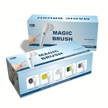 The dolphin electric rotating cleaning brush has a replaceable head and is USB - charged