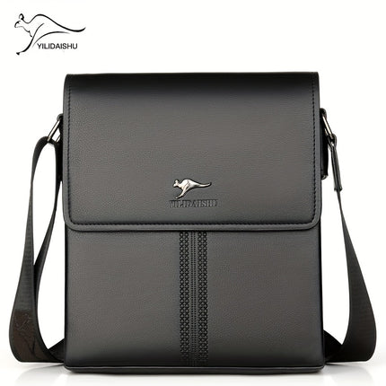 1pc Genuine Men's Shoulder Bag, Large Capacity Casual Crossbody Bag for Travel, Adjustable Strap,