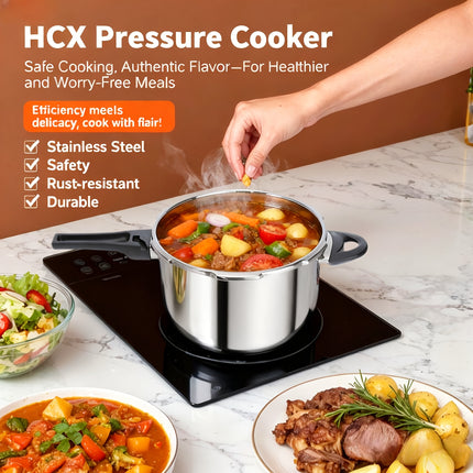 30cm/32cm Heavy-Duty Pressure Cooker - Dual Sizes (30cm/12in & 32cm/13in)