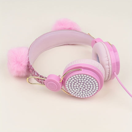 Unicorn Headphones - Earphones Shaped Like a Furry Ball with an Adjustable Headband,
