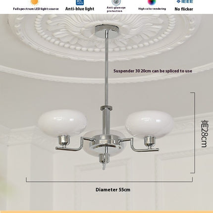Living Room Chandelier Retro Cream Bedroom Dining Room Lamps