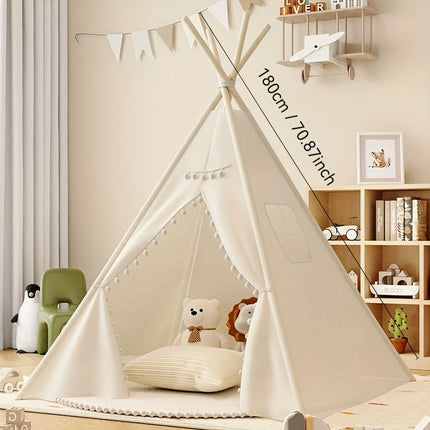 Old model Tent Upgrade with Pompoms New model Tent, Easy to Install Folding Indoor and Outdoor Game House Small Tent Halloween Thanksgiving Easter Christmas Valentine'S Day Holiday Gift Birthday Gift