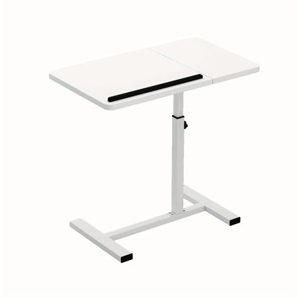 Hidden Wheel Desk Adjustable Height Flip-Up Bedside Laptop Table, Portable and Space-Saving,